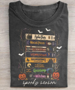 Halloween Books T-Shirt Spooky Season Reading Mens Apparel Gift Ideas For Him