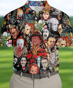 Halloween Golf Shirt Characters Ghost Mens Apparel Gifts For Golf Lovers