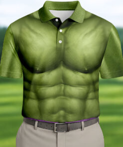 Halloween Green Muscle Illusion Polo Shirt Golf Mens Merch Great Gifts For Him