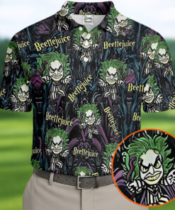 Halloween Horror Character Cartoon Polo Shirt Beetlejuice Mens Apparel Gifts For Men