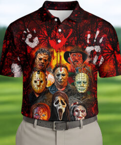 Halloween Horror Character Golf Shirt Movie Fan Merch Best Gifts For Men