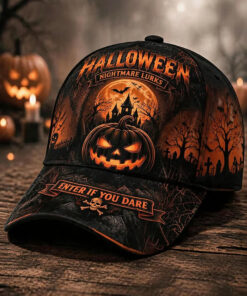 Halloween Nightmare Lurks Baseball Hat Spooky Pumpkin Ball Cap Presents For Brother