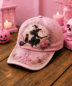 Halloween Pink Witch Merch Breast Cancer Awareness Baseball Hat Ideas For Her
