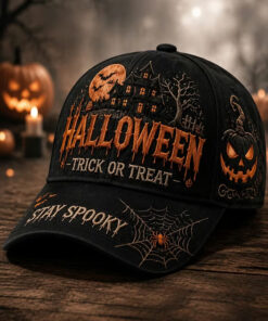 Halloween Trick Or Treat Baseball Hat Vintage Spooky Mens Cap Spooky Season Gift For Men