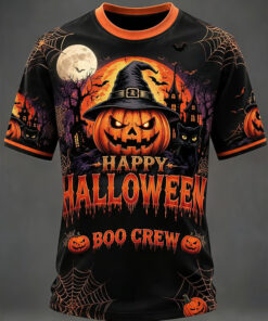 Happy Halloween Pumpkin T-Shirt Spooky Witch Pumpkin Mens Apparel Horror Gifts For Men