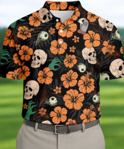 Haunted House Halloween Golf Shirt Spooky Graveyard Ghost Clothing Holiday Gift