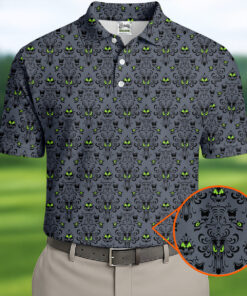 Haunted Mansion Hitchhiking Ghosts Halloween Polo Shirt Golf Mens Merch Ideas For Son