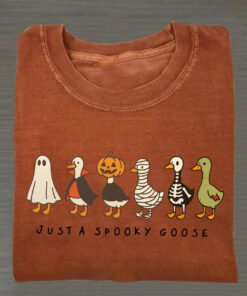 Have A Spooky Season T-Shirt Cute Halloween Geese Womens Apparel Gift Ideas For Wife