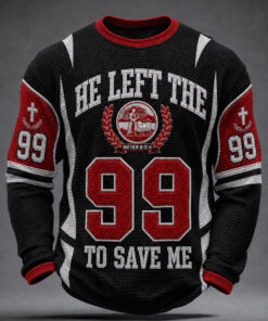 He Left The 99 Christian Long Sleeve Shirt Religious Jesus Mens Clothing Husband Gifts