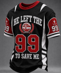 He Left The 99 Christian T-Shirt Faith Based Football Merch Religious Jesus Gifts For Brother