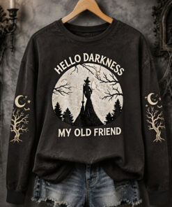 Hello Darkness My Old Friend Sweatshirt Gothic Womens Apparel Halloween Gifts For Womens