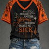 Hocus Pocus Merch Oh Look Another Glorious Morning V-Neck T-Shirt 1993 Halloween Movie Gifts