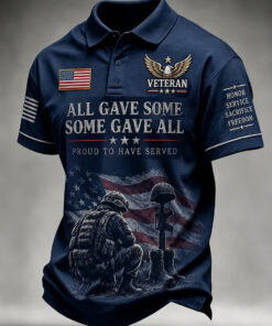 Honor The Veterans Polo Shirt US Bald Eagle American Flag Clothes Patriotic Gifts For Military