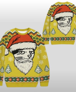 Huh Cat Meme Ugly Sweater Funny Confused Cat Holiday Clothing Christmas Outfit Gifts