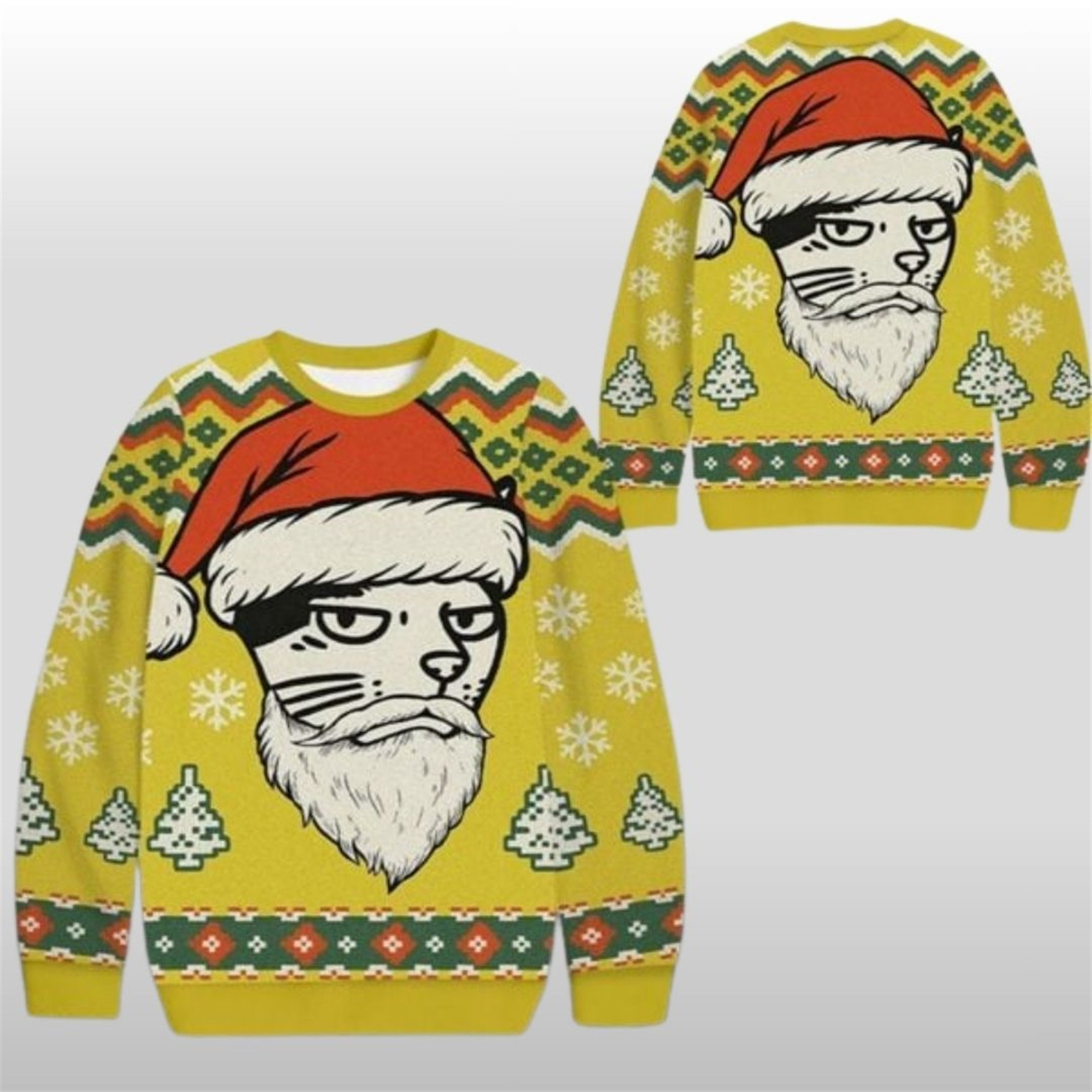 Huh Cat Meme Ugly Sweater Funny Confused Cat Holiday Clothing Christmas Outfit Gifts