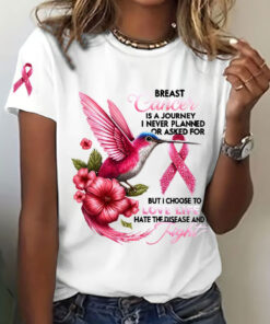 Hummingbird Breast Cancer Awareness T-Shirt Merch For Women - Homegiftaura