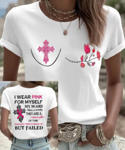 I Wear Pink For Myself My Scars Tell A Story T-Shirt Unique Breast Cancer Awareness Tees - Homegiftaura