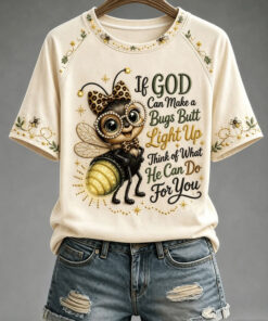 If God Can Make A Bugs T-Shirt Christian Womens Clothes Gifts For Sister