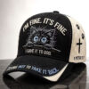 I'm Fine It's Fine Baseball Hat Cross Mens Apparel Gifts For Christian Brother