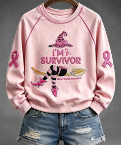 I'm Survivor Breast Cancer Awareness Sweatshirt Breast Cancer Awareness Merch Gifts For My Wife