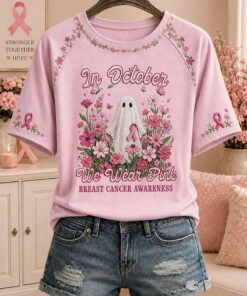 In October We Wear Pink Breast Cancer Awareness T-Shirt Breast Cancer Awareness Merch