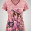 In October We Wear Pink Merch Faith Strength Hop V-Neck T-Shirt Gifts For Sister