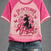 In October We Wear Pink T-Shirt Breast Cancer Awareness Apparel Cancer Support Gift