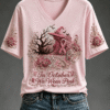 In October We Wear Pink V-Neck Shirt Breast Cancer Awareness Clothing Birthday Gifts For Wife