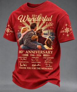 It's A Wonderful Life T-Shirt 80Th Anniversary Merch Christmas Apparel Outfit Gifts For Dad