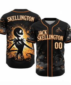 Jack Skellington Halloween Baseball Jersey Jack Skellington Merch Useful Gifts For Men