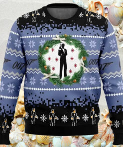 James Bond 007 Ugly Sweater Christmas Movie Apparel Festive Gift For James Bond Fan