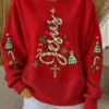 Jesus Christmas Tree Sweatshirt Christian Holiday Merch Religious Xmas Gifts For Sister