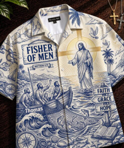 Jesus Fisher Of Men Hawaiian Shirt Christian Faith Aloha Shirt Religious Gift For Husband