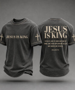 Jesus Is King T-Shirt Christian Faith Merch Best Gifts Ideas For Men