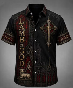 Lamb Of God Hawaiian Shirt Christian Mens Aloha Shirt Religious Gift For Father