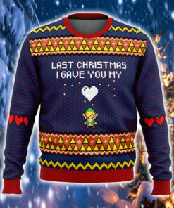 Last Christmas I Gave You My Heart Zelda Merch Ugly Sweater Outfit Gifts For Him