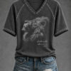 Lion of Judah Women V-Neck T-Shirt Christian Faith Womens Clothing Inspirational Gift For Her