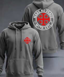 Make No Peace With Evil Hoodie Christian Mens Apparel Faith Religious Gifts