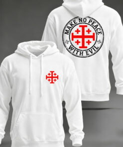Make No Peace With Evil Hoodie Christian Warrior Mens Apparel Gifts For Husband
