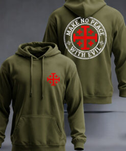 Make No Peace With Evil Hoodie Faith Religious Mens Clothing Good Christian Gifts