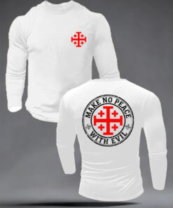 Make No Peace With Evil Long Sleeve Shirt Faith Apparel Presents For Christians