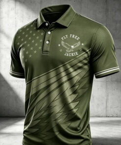 Men's Fly Free Jackie Polo Shirt America 250th Merch Gift For Patriotic