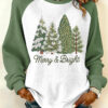 Merry And Bright Sweater Christmas Tree Merch Outfit Gifts For Sister