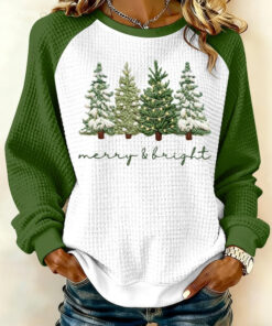 Merry And Bright Sweater Christmas Tree Merch Presents For Girlfriend