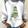 Merry Christmas Sweatshirt Bright Tree Apparel Gift For Girlfriend