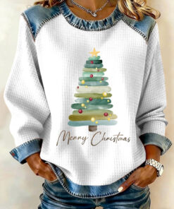 Merry Christmas Sweatshirt Bright Tree Apparel Gift For Girlfriend