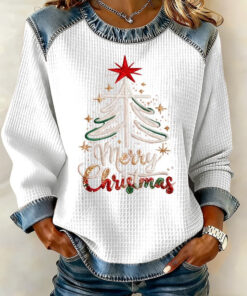 Merry Christmas Sweatshirt Christian Cross Clothes Religious Gifts For Mom