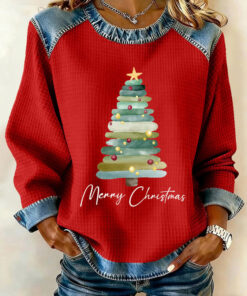Merry Christmas Tree Sweatshirt Religious Clothing Faith Gifts For Sister