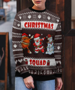 Merry Christmas Ugly Sweater Funny Santa Holiday Basketball Christmas Squad Clothes Mom Gifts