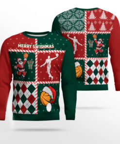 Merry Duckmas Ugly Christmas Sweater Dunks Merch Gift For Basketball Fans